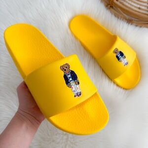 Polo by Ralph Lauren Yellow Polo Bear Slide Sandals